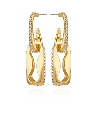 Vince Camuto Gold-Tone Pave Interlocking Link Earrings