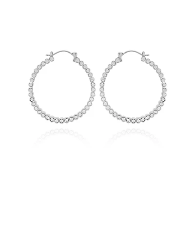 Vince Camuto Silver-Tone Textured Hoop Earrings