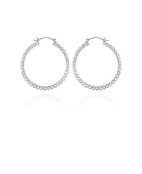 Vince Camuto Silver-Tone Textured Hoop Earrings
