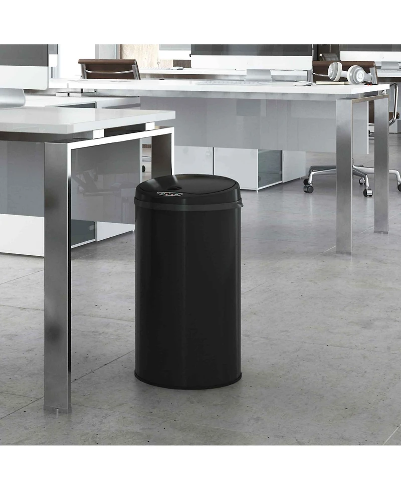 8 Gallon / 30 Liter White Stainless Steel Sensor Kitchen Trash Can with Odor Filter