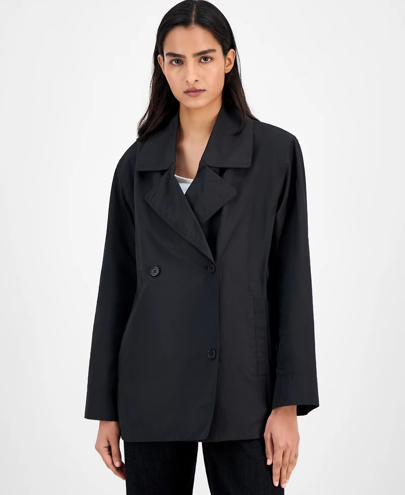 Eileen Fisher Women's Short Double-Breasted Trench Coat