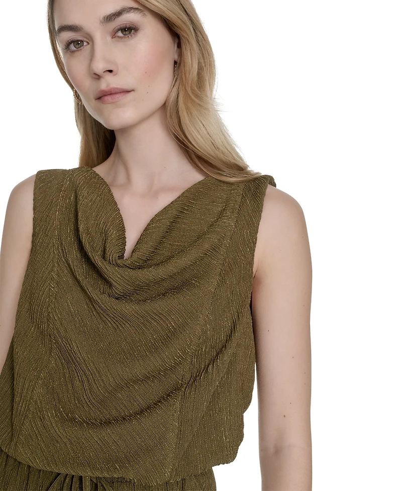 Vince Camuto Women's Textured Knit Cowlneck Jumpsuit