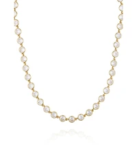 Vince Camuto Gold Tone Cubic Zirconia Bezel Necklace