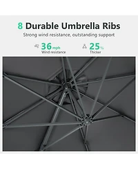 10 Ft Cantilever Patio Umbrella with 360° Rotation & Tilt Adjustment, Square Outdoor Offset Umbrella with Aluminum Pole