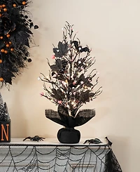 Glitzhome 20" Lighted Pink Halloween Berries Table Tree