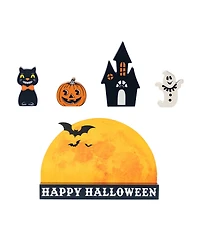 Glitzhome Happy Halloween Wooden Table Block, Set of 5