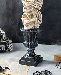 Glitzhome 18" Halloween Resin Stacked Skull Table Decor