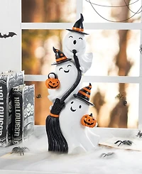 Glitzhome 21.75" Halloween Resin Stacked Ghost Porch Decor