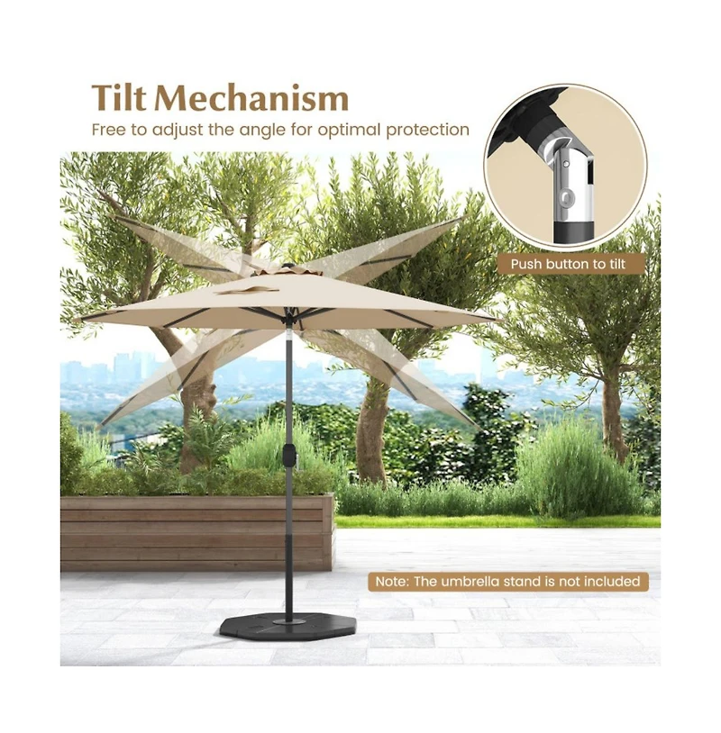 9 feet Outdoor Market Patio Table Umbrella Push Button Tilt Crank Lifeet