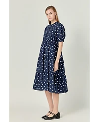English Factory Women's Heart Printed Midi Dress