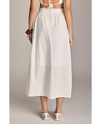 English Factory Women's Lace trimed midi skirt