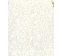 Seni & Cade Juniors' Ruffled V-Neck Lace Dress