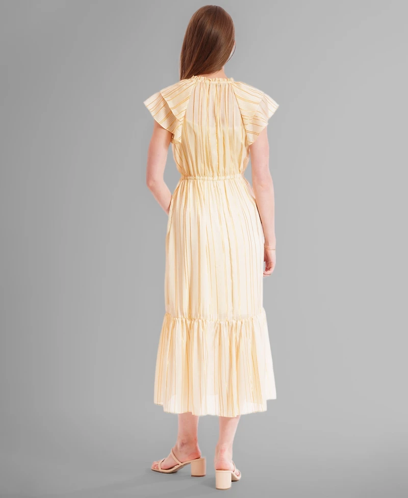 julia jordan Women's Chiffon Tie-Neck Sleeveless Maxi Dress