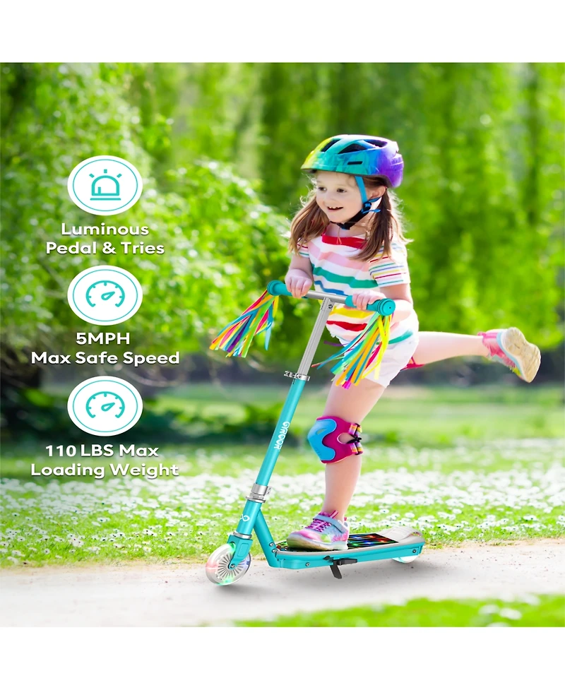 Electric Scooter for Kids with Adjustable Handlebar and Led Lights