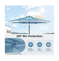 9 feet Patio Umbrella with Sun-Protective Canopy for Patio Garden Pool