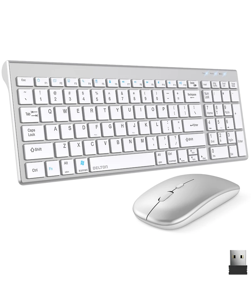Delton KB36 Mini Keyboard and Mouse Combo White
