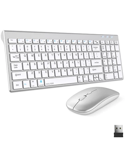 Delton KB36 Mini Keyboard and Mouse Combo White