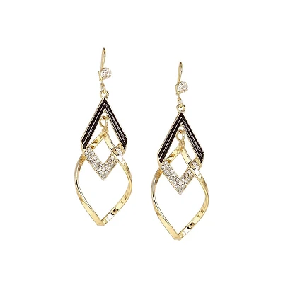 Sohi Women's White Rhombus Drop Earrings