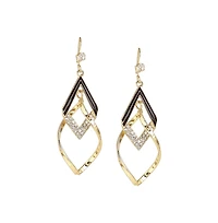 Sohi Women's White Rhombus Drop Earrings