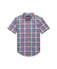 Polo Ralph Lauren Big Boys Plaid Oxford Short Sleeve Shirt