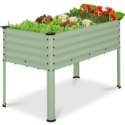 Best Choice Products 48x24x30in Elevated Galvanized Metal Garden Bed With Corner Protectors