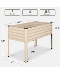 Best Choice Products 48x24x30in Elevated Galvanized Metal Garden Bed w/ Corner Protectors