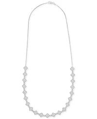 Wrapped in Love Diamond Pave Clover 18" Collar Necklace (2 ct. t.w.) in 14k White Gold, Exclusively at Macy's