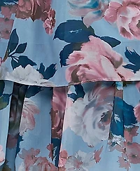 Seni & Cade Juniors' Printed Mock-Neck Trapeze Dress