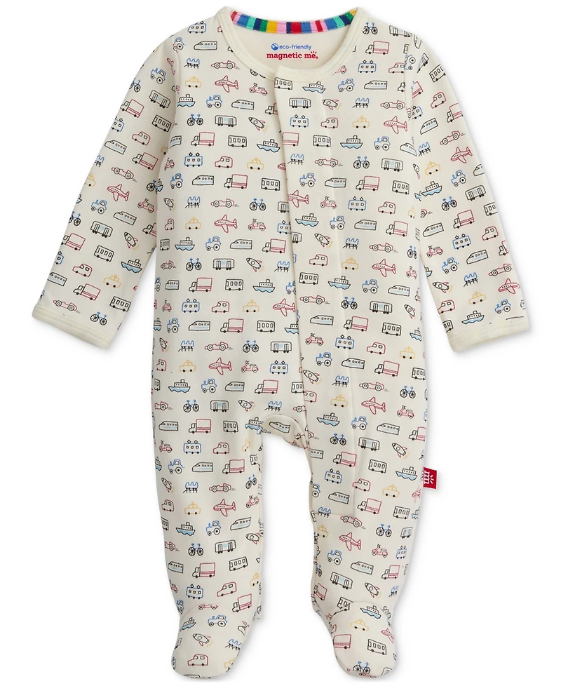 Magnetic Me Baby Cotton Footed Coveralls, 2 Pack