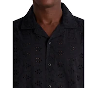 Karl Lagerfeld Paris Men's Floral Eyelet Shirt