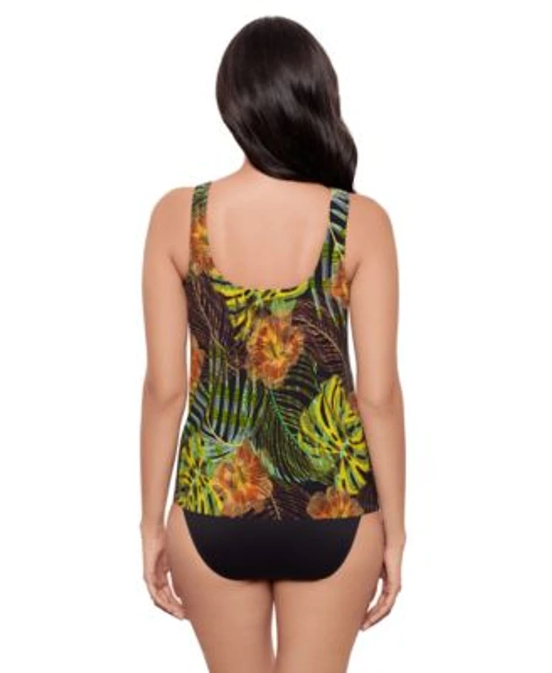 Miraclesuit Womens Sunset Islet Ursula Tummy Control Underwired Tankini Top High Waist Bikini Bottoms