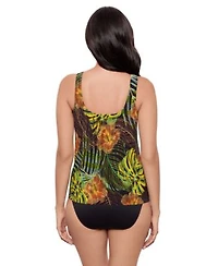 Miraclesuit Womens Sunset Islet Ursula Tummy Control Underwired Tankini Top High Waist Bikini Bottoms