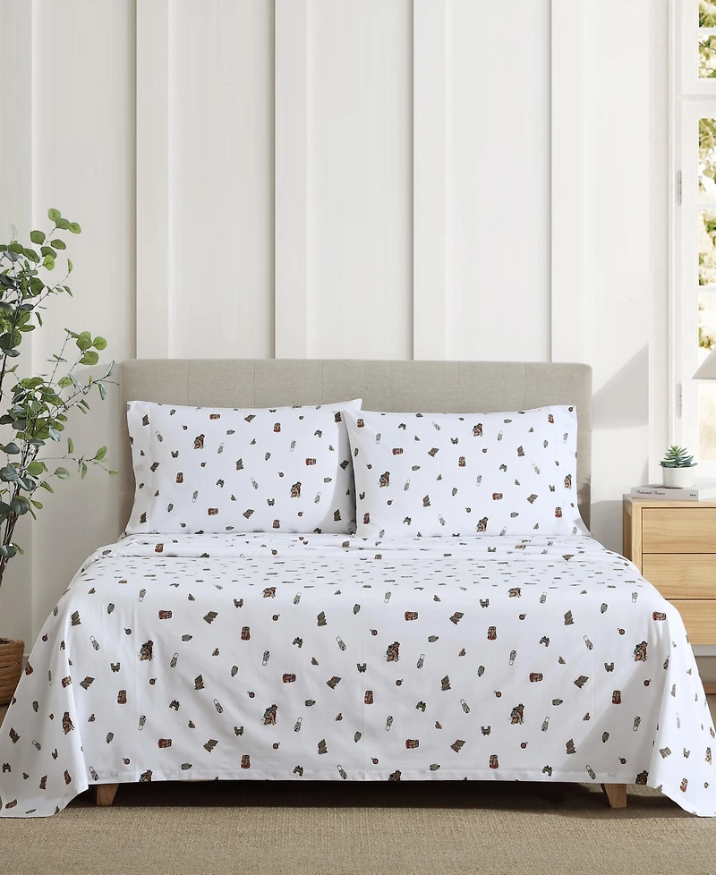 Eddie Bauer Printed 100% Cotton Percale 3-Pc. Sheet Set, Twin