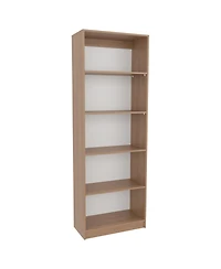 Depot E-Shop Vinton 4-Tier Bookcase with Modern Storage for Books and Decor, Natural Oak / White