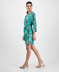 I.n.c. International Concepts Women's Surplice-Neck Long-Sleeve Mini Wrap Dress, Macy's Exclusive