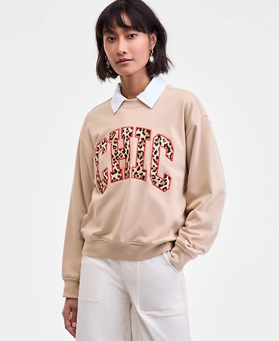 On 34th Women's Chic Varsity Crewneck Sweatshirt, Macy's Exclusive