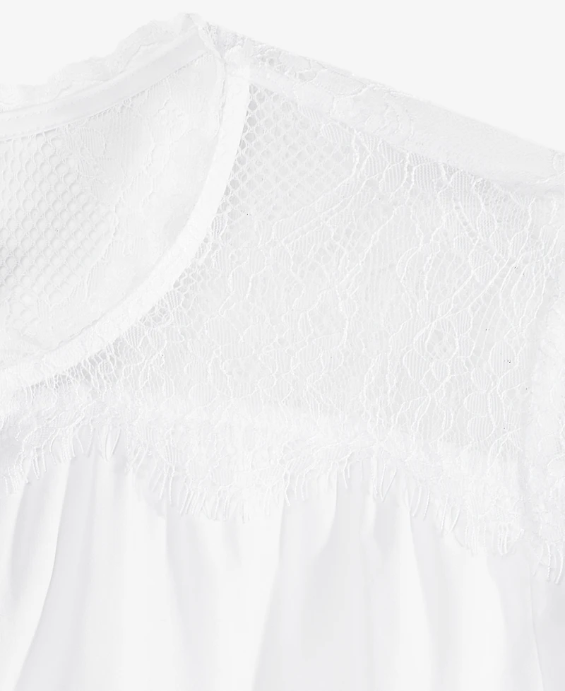 On 34th Women's Long Sleeve Lace-Trim Blouse, Macy's Exclusive