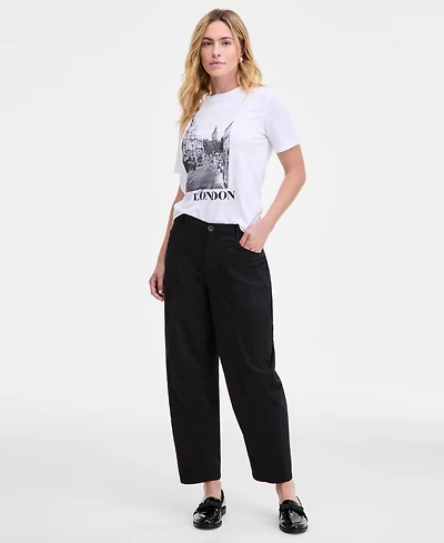 On 34th Women's High-Rise Utility Barrel-Leg Ankle Pants, Macy's Exclusive