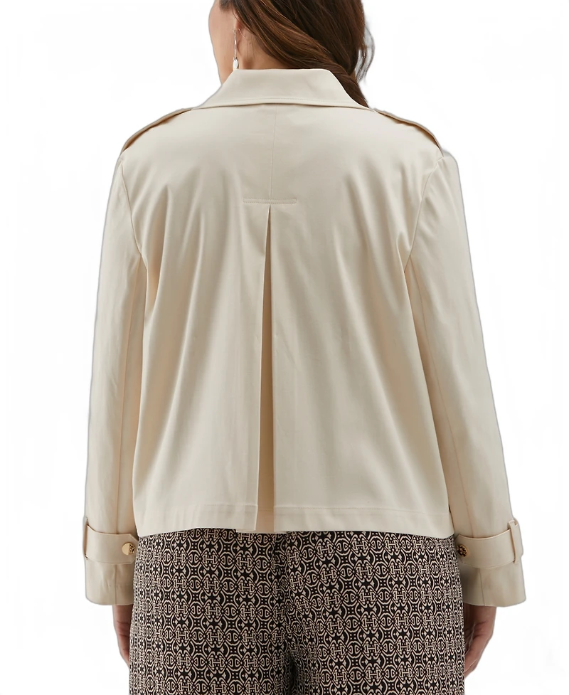 Ella Rafaella Plus Crop Trench Jacket