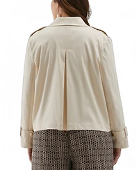 Ella Rafaella Plus Crop Trench Jacket