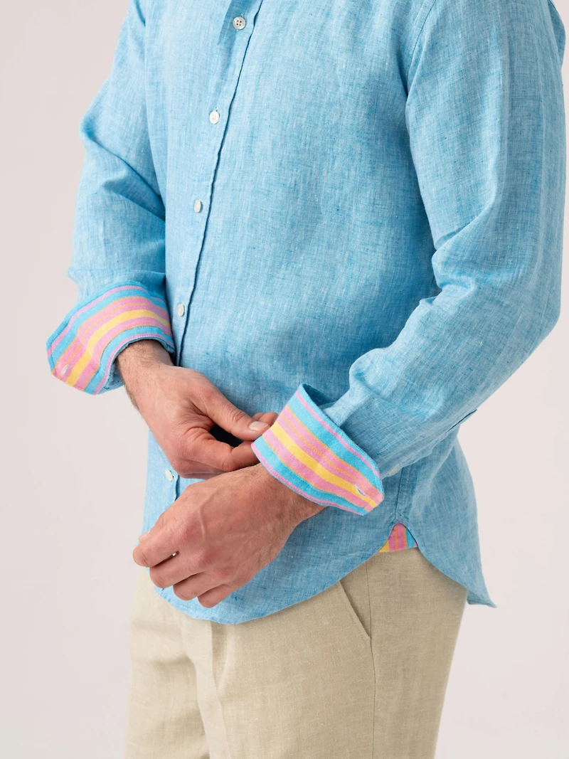 Koy Clothing Men's Regular Fit Long Sleeve Linen Shirt