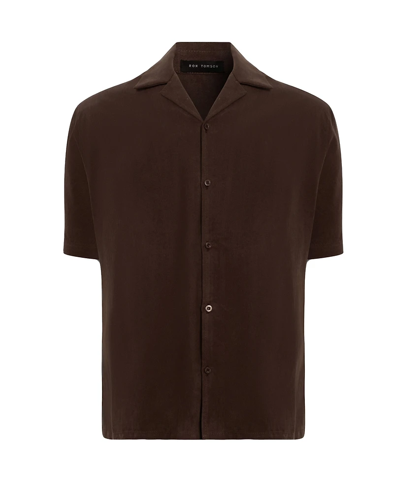 Ron Tomson Men's Brezzy Relaxed Camp Collar Shirt