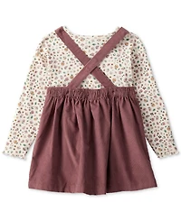 Carter's Toddler Girls Cotton Floral-Print Top & Corduroy Jumper, 2 Piece Set