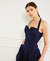 Line & Dot Women's Pearla Pleated-Bust Halter Top