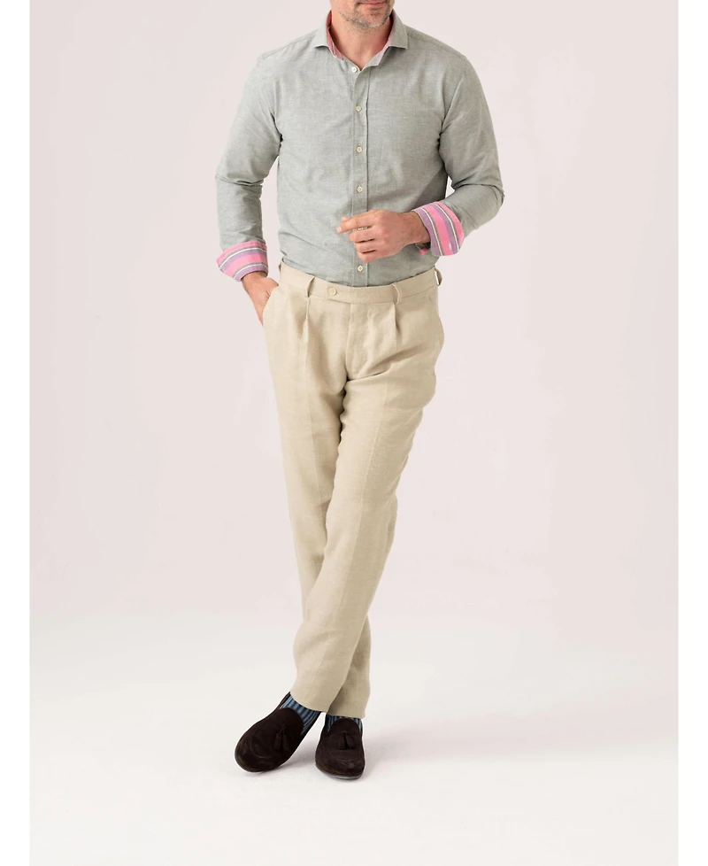 Koy Clothing Men's Cotton Linen Long Sleeve Shirt