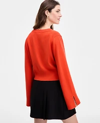 On 34th Women's Split-Cuff Crewneck Cropped Cardigan, Macy's Exclusive