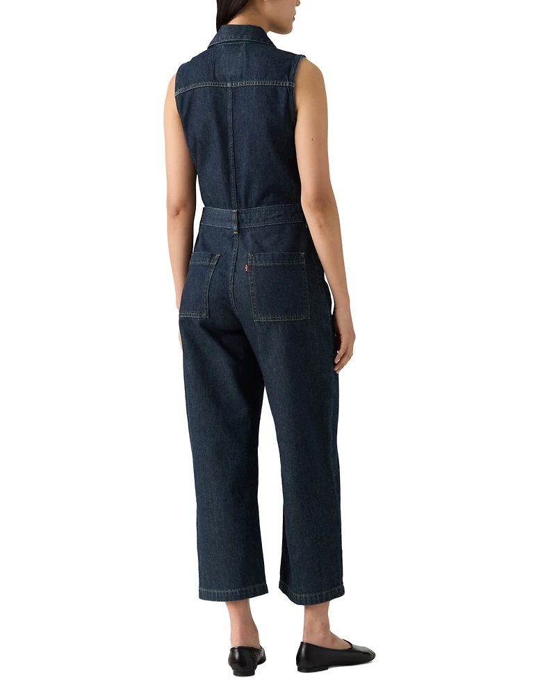 Levi's Women's Cotton Sleeveless Cropped Jumpsuit