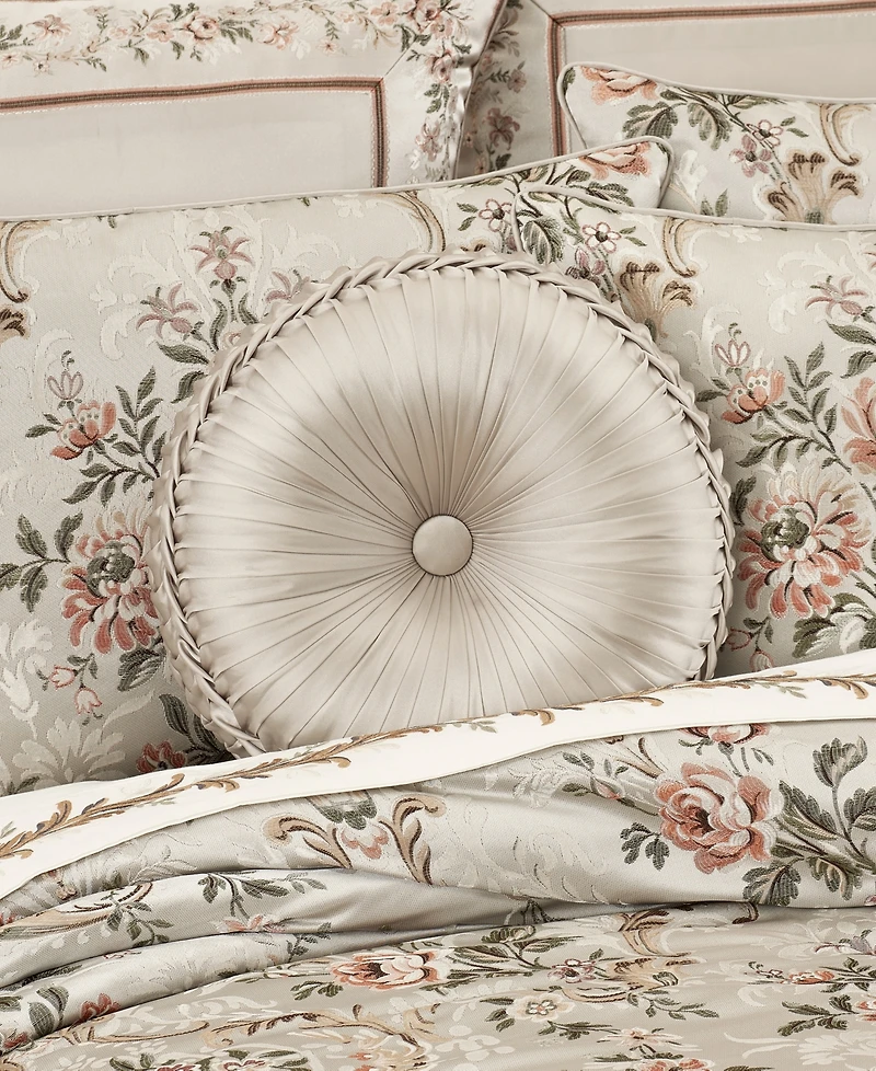 J Queen New York Pecora Tufted Round Decorative Pillow, 15" Round