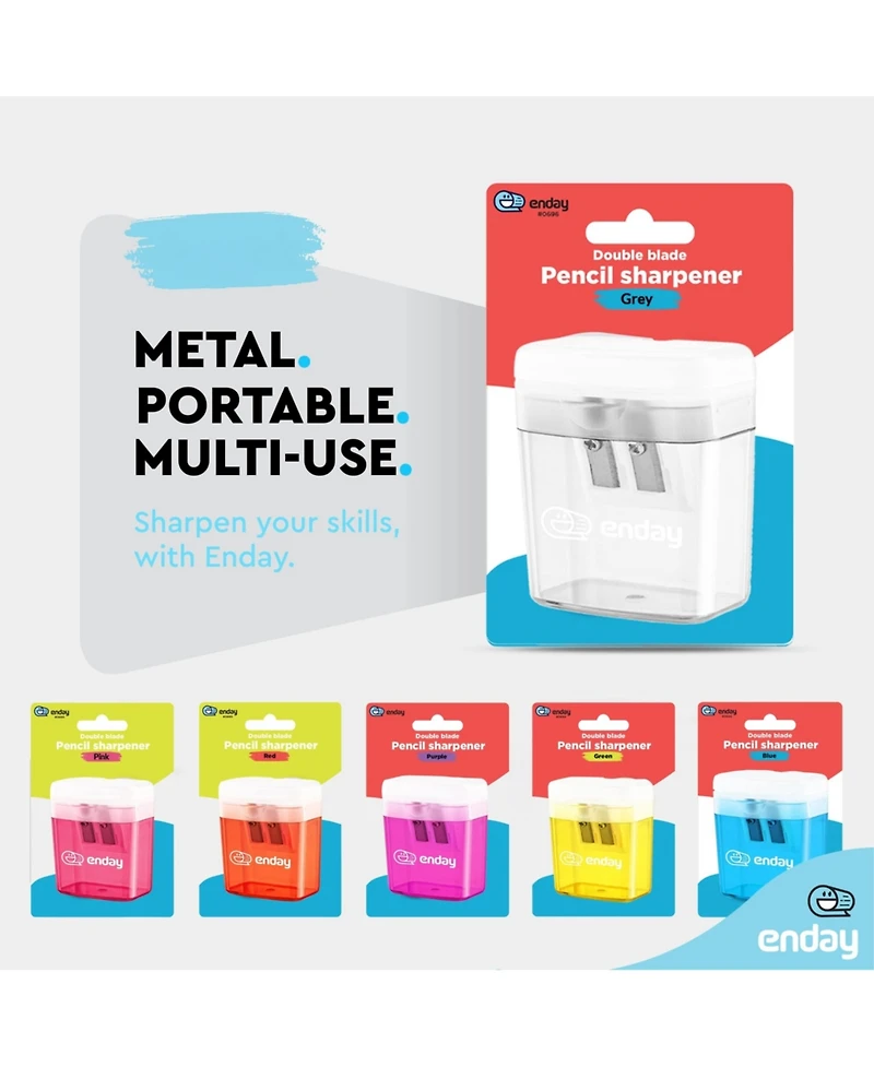 Pencil Sharpener Dual Hole Manual Yellow, Jumbo Crayon w/Cover & Bin, Handheld Sharpeners for Large Standard Pencils, 1 Pc –