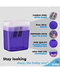 Pencil Sharpener Dual Hole Manual Yellow, Jumbo Crayon w/Cover & Bin, Handheld Sharpeners for Large Standard Pencils, 1 Pc –